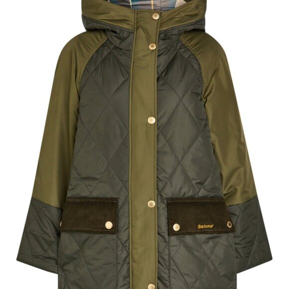 Barbour Elspeth women Quilted puffer Coat Authentic olive green US 10 UK 14 NWT - Picture 1 of 4